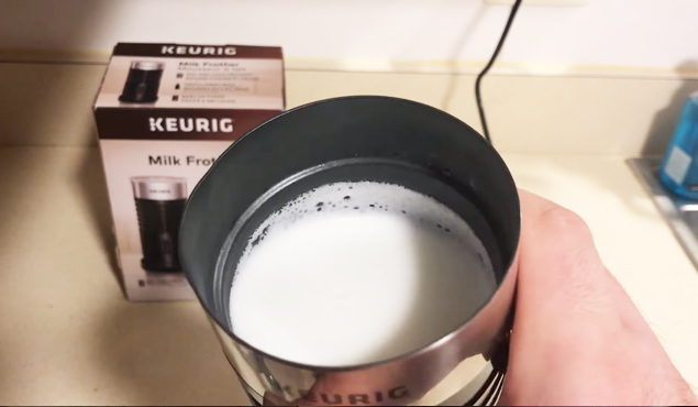 Milk in keurig milk frother
