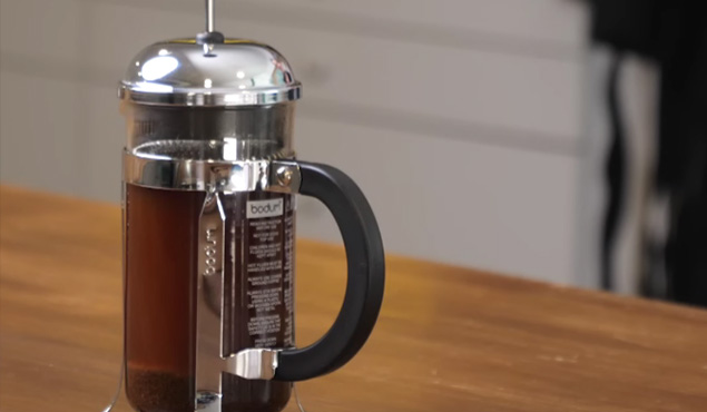 French Press with coffee