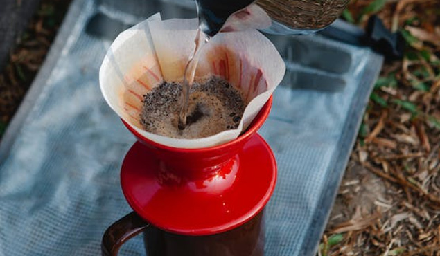 Coffee filter in pour over method
