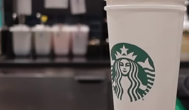 Starbucks cup having cafe misto