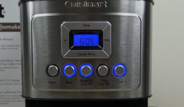 cuisinart coffee maker control panel