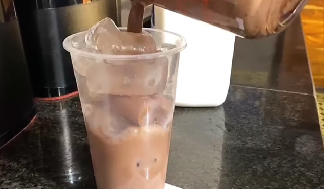making of iced coffee