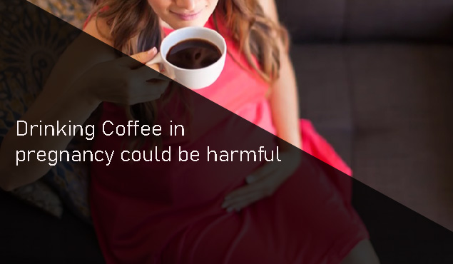 Pregnant women drinking coffee