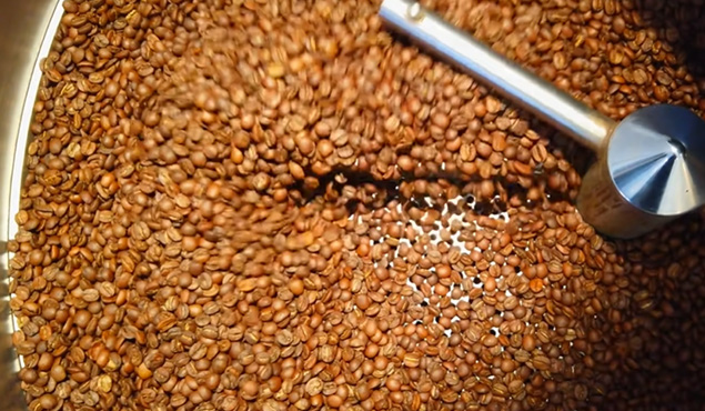 coffee beans in grinding