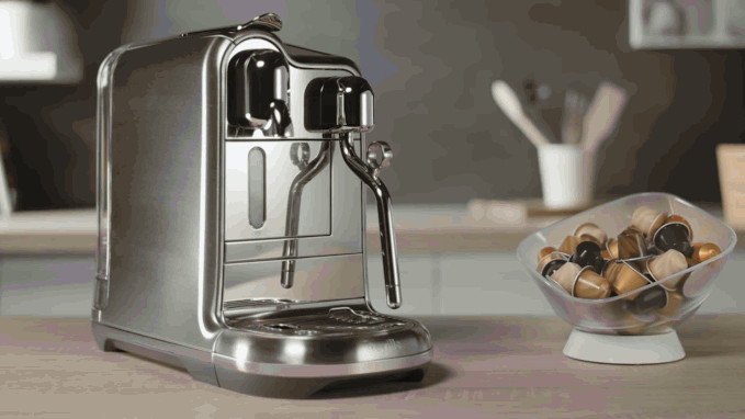 Nespresso vertuo creatista machine placed with capsules
